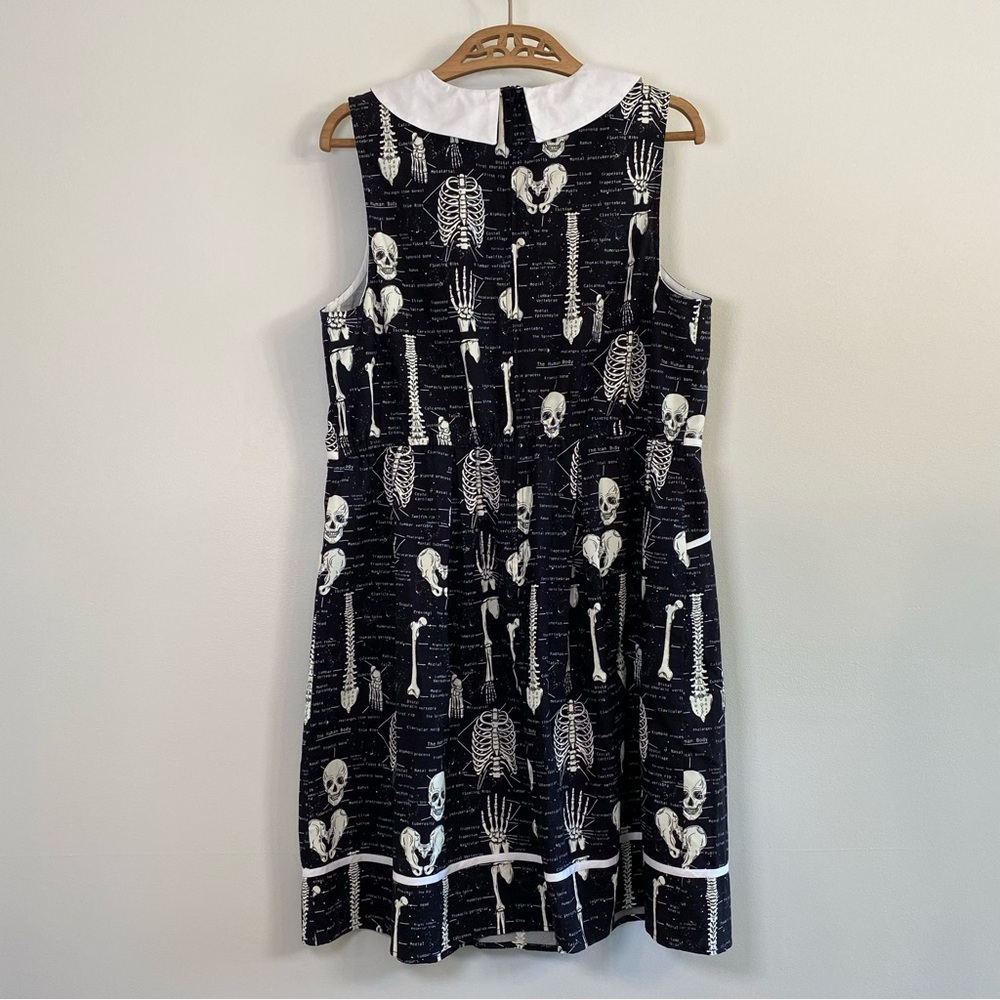 Modcloth/Folter Women’s 1X Skeleton Print Dress RARE Halloween Glow-in-the-Dark - Picture 6 of 12